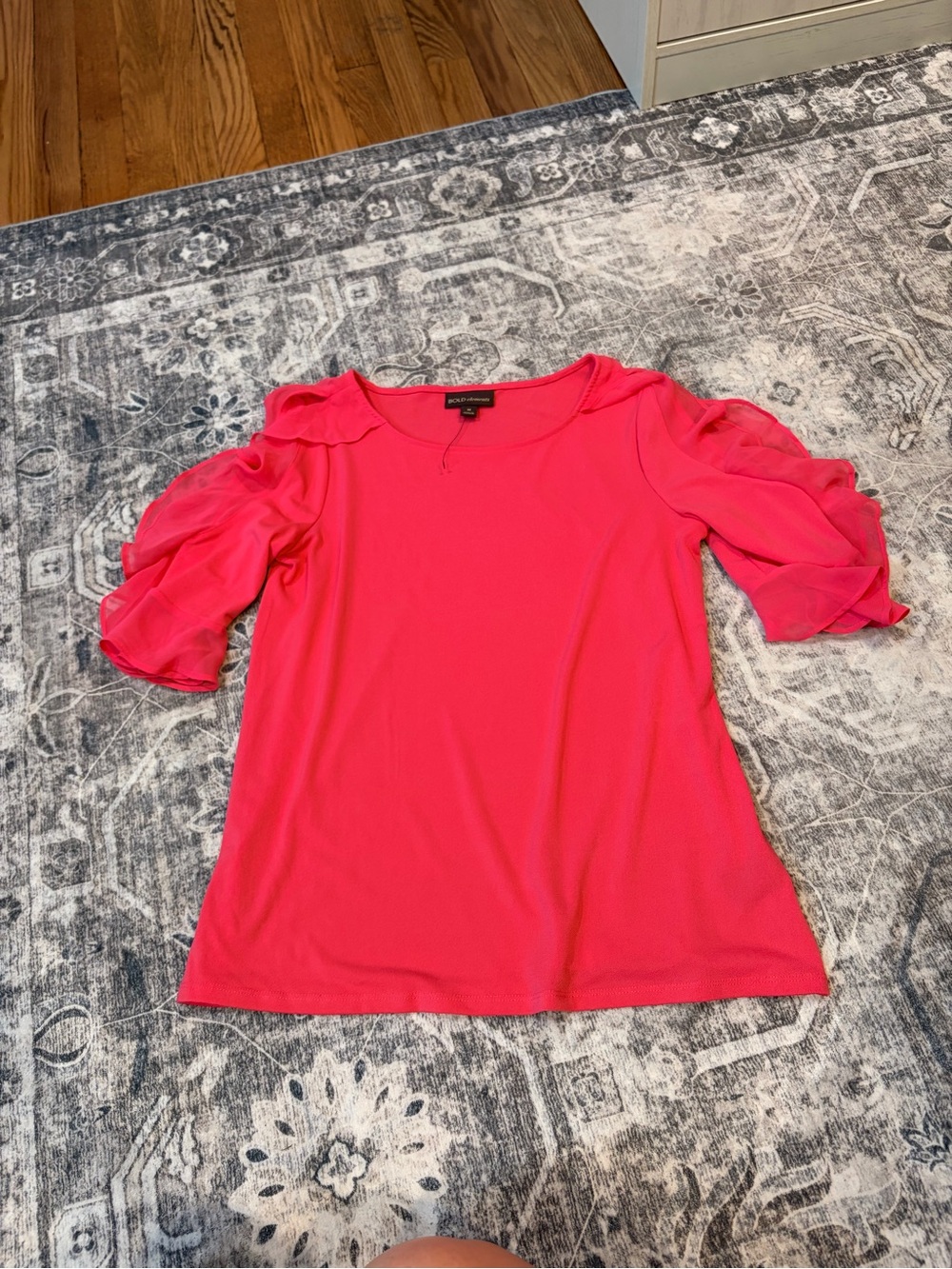 BOLD elements Hot Pink Ruffle-Sleeve Blouse